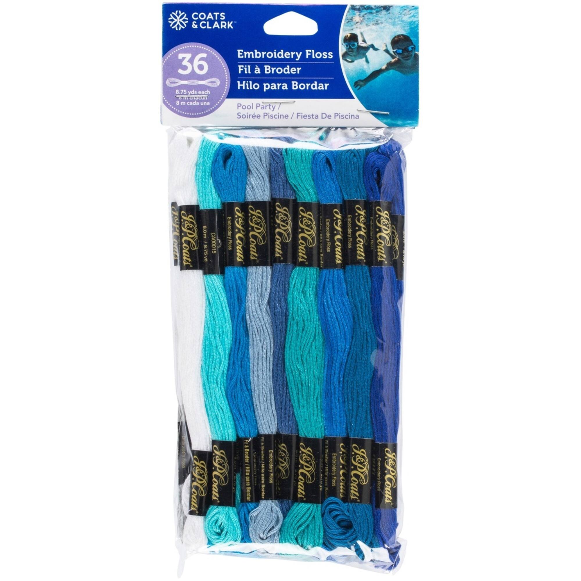Coats & Clark 6-Strand Embroidery Floss Value Pack, Pool Party